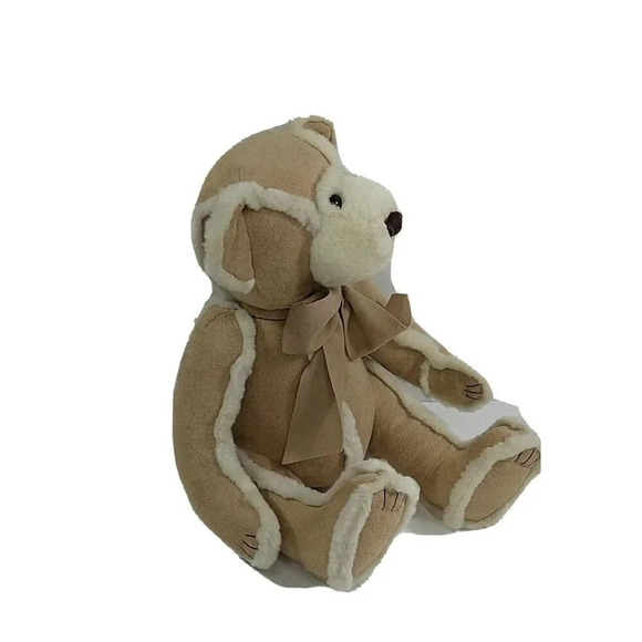 Bath and Body Works Gingerbread Teddy Bear Sitting 9" Tan Faux Suede/Fur - Picture 2 of 7